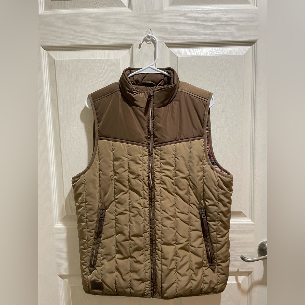 Moon Shine Spirit Southwestern Print Brown Quilted Vest